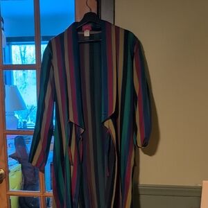 Colorful Striped Long Sleeve Cardigan